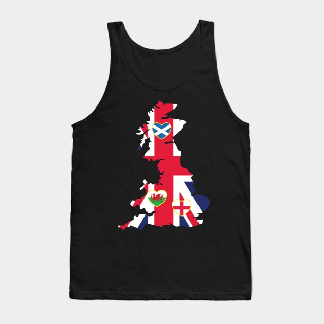 Flags Map Of Great Britain Tank Top by DPattonPD